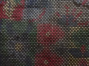 アンティーク　花更紗模様織り出し本場泥大島紬着物(5マルキ)